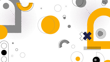 Obraz premium Abstract minimalist geometric shapes on white background