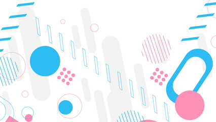 Abstract minimalist geometric shapes on white background