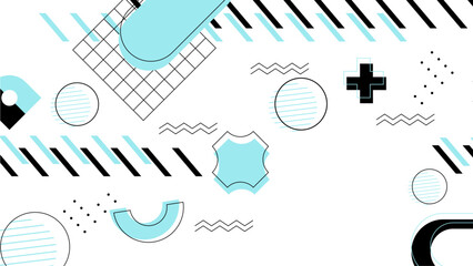 Abstract minimalist geometric shapes on white background