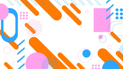 Abstract minimalist geometric shapes on white background