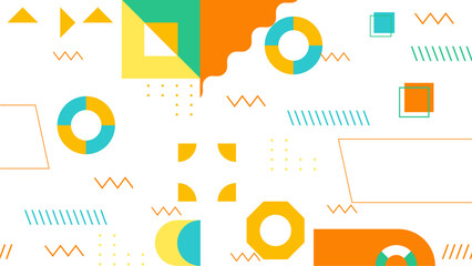 Abstract minimalist geometric shapes on white background