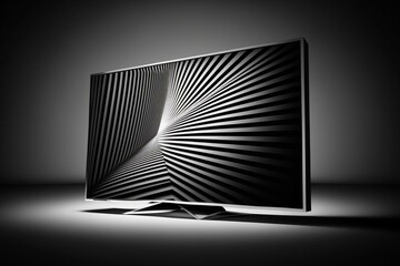 Illustration of a widescreen TV in black. Generative AI