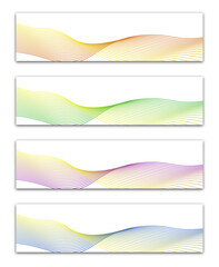 Set of abstract banners with background. Backgrounds for web banners. Vector illustration. Yellow, orange, purple, blue, green colors. Pattern with abstract lines
