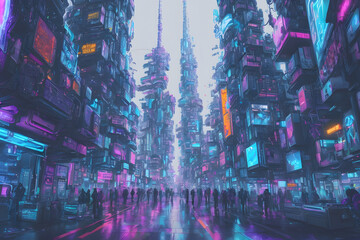 Techno city background