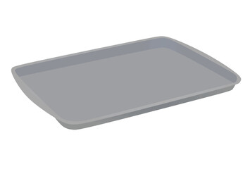 Grey serving tray plate. vector