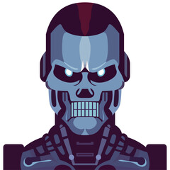 cyborg assassin robot terminate humans vector illustration, Evil robot flat style stock vector image