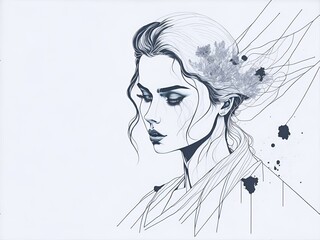 Beautiful woman portrait. AI generated illustration