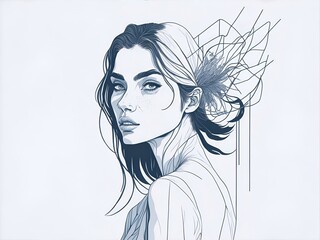 Beautiful woman portrait. AI generated illustration