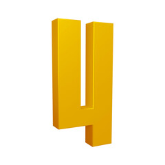 3d golden number 4 design for math, business and education concept 