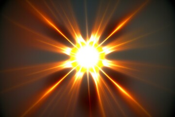 Intense sunburst emitting rays of light. Generative AI