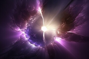 Purple consciousness light soaring mystically. Generative AI