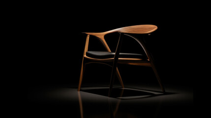 Fototapeta na wymiar Sleek Modern Chair in an Elegant Dark Background. Generative AI