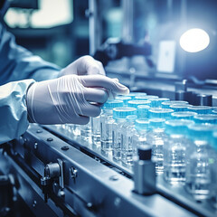 scientist working in a laboratory with test tubes and generative in ai