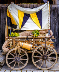 beautiful old wooden cart - close up