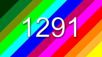 1291 colorful rainbow background year number