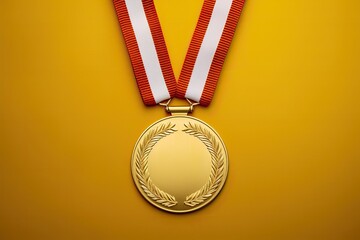 Gold Medal, Achievement, Award, Ribbon, Badge. Photo generative AI