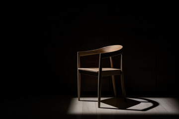 Sleek Modern Chair in an Elegant Dark Background. Generative AI