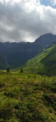 Fototapeta na wymiar The Austrian Alps. Mountain landscape on a cloudy day