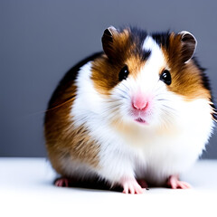 White and brown hamster. Generative AI