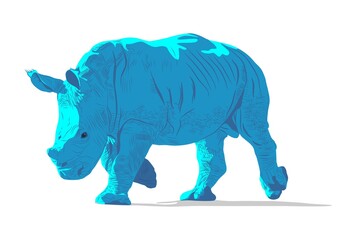 rinoceronte azul, vector, rhino, unicornio de la india