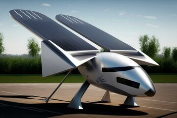 Innovative solar-powered aircraft for sustainable energy. Generative AI