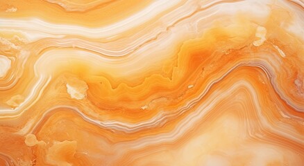 Generative AI, natural volcanic agate stones close-up light orange, apricot crush and golden texture. Wallpaper background, quartz marble, decorative rock pattern.. - obrazy, fototapety, plakaty