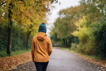 Obraz premium A person taking part in a mental health awareness walk or run. 