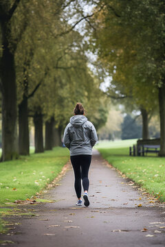 A person taking part in a mental health awareness walk or run.
