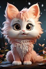 Fototapeta premium cute fluffy kitten 