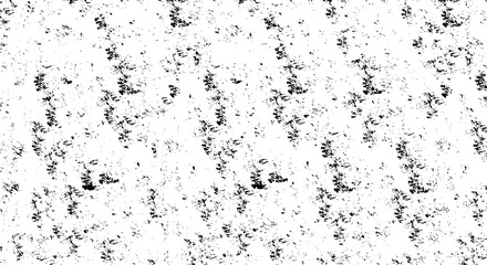 Monochrome texture composed of irregular graphic elements. Distressed uneven grunge background. Abstract vector illustration. Overlay for interesting effect and depth. Isolated on white background.