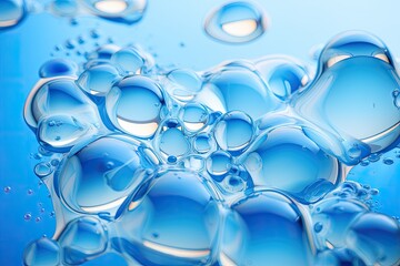 Blue bubbles in water, abstract, background, generative AI