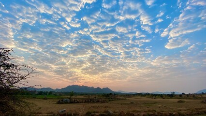 sunset in the mountains