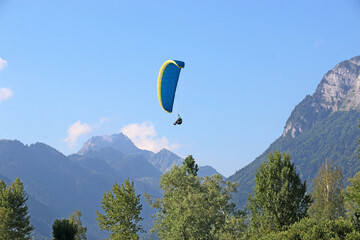 Paraglider at Lake Annecy in France	