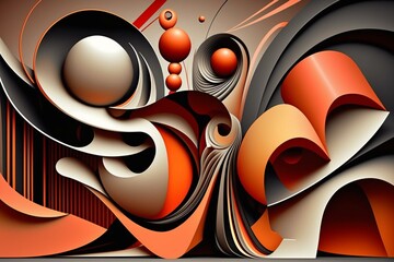 A dynamic blend of abstract forms and curves in the background. Generative AI
