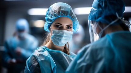 surgeon in operating room - obrazy, fototapety, plakaty