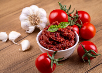 Fresh tomatoes and tomato paste