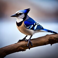 blue jay perched on a branch