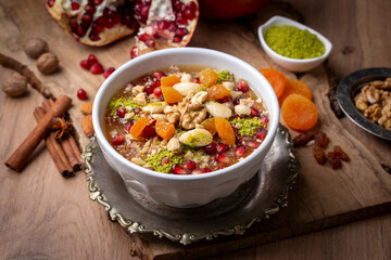 Traditional delicious Turkish dessert; Ashura (Asure)