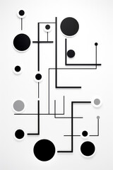 Abstract art consisting of geometric shapes in black and white