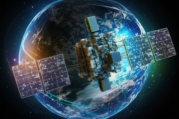 Global data connectivity via satellites. Generative AI