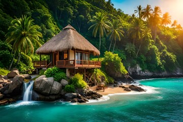 Beautiful landscape with Tree house