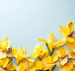 Fototapeta na wymiar yellow flowers border, with copyspace
