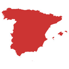 Map and borders of Spain