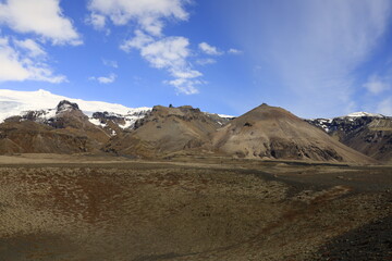 View on a mountain in the Skaftafell National Park was a national park, situated between Kirkjubæjarklaustur and Höfn in the south of Iceland