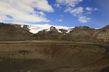 View on a mountain in the Skaftafell National Park was a national park, situated between Kirkjubæjarklaustur and Höfn in the south of Iceland