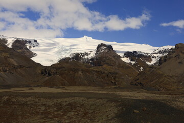 View on a mountain in the Skaftafell National Park was a national park, situated between Kirkjubæjarklaustur and Höfn in the south of Iceland