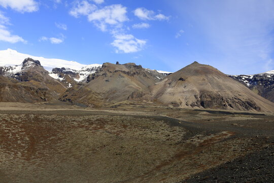 View on a mountain in the Skaftafell National Park was a national park, situated between Kirkjub&aelig;jarklaustur and H&ouml;fn in the south of Iceland