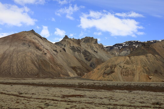 View on a mountain in the Skaftafell National Park was a national park, situated between Kirkjub&aelig;jarklaustur and H&ouml;fn in the south of Iceland