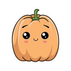 Cute pumpkin character. Vector illustration isolated on white background