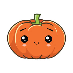 Cute pumpkin character. Vector illustration isolated on white background